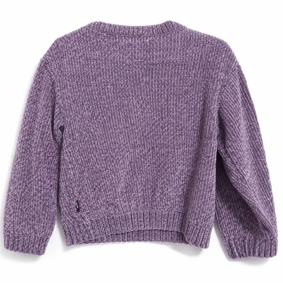 DKNY Girls Violet Chenille Knit Sweater Size 3T | Soft Pocket Pullover - Picture 2 of 5